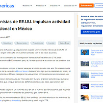 Inversionistas de EE.UU. impulsan actividad transaccional en Mxico